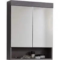 OEM Badezimmer Spiegelkasten 58 x 75 x 18 cm schwarz-silber modern