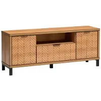 Masseno TV-Schrank CARINI 156 cm Fernsehschrank mit Schubladen und 3 Türen TV-Lowboard für Wohnzimmer Modern 156x40,6x53 cm Eichefarben