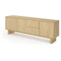 Masseno TV-Schrank TRAVE 183,3 cm Fernsehschrank mit 2 Schubladen und 3 Türen TV-Lowboard für Wohnzimmer Modern 183,3x38,1x61,7 cm Eichefarben