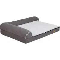 OEM Orthopädische Hundebank - Hundebett - Hundelehne - Kissen - Abnehmbares Waschbares Kissen - 100x75 cm - Grau
