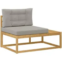 vidaXL Outdoor End Sofa mit Kissen Weiß 115 x 83 x 73 cm Polyester