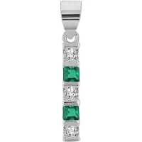Akzent Kettenanhänger "Ragna" aus 925 Sterlingsilber, rhodiniert, langlebig", grün, Schmuckanhänger, Damen, Silber 925 (Sterlingsilber), Kettenanhänger