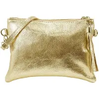 OEM Leder Kleidertasche Clutch kleine Nachtbeutel 22x15cm 24K Gold G248