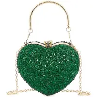 Azomor Elegante Handtasche mit Strass und Herzform für besondere Anlässe