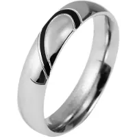 Akzent Partnerring "aus Edelstahl mit Bicolor-Detail" Gr. 68, silber (silberfarbig), Fingerringe, Herren, 68, Edelstahl, Partnerring