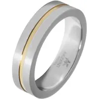 Akzent Fingerring "Duana, langlebig" Gr. 68, bunt (bicolor), Fingerringe, Damen, 68, Edelstahl, Fingerring