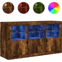 Syfax Sideboard mit LED-Leuchten Räuchereiche 123x37x67 cm