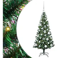 vidaXL Künstlicher vorbeleuchteter Weihnachtsbaum Grün 120 cm