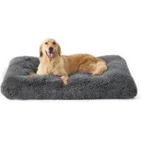 Markenlos Hundematratze für große Haustiere - Waschbares Hundekissen grau 104 x 74 x 8 cm
