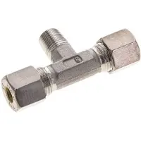 Tameson 8S & R1/4'' Edelstahl T-Stück Kompressionsverschraubung mit Außengewinde 500 bar ISO 8434-1