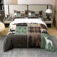 OEM Katoenen Dekbedovertrek met Rustieke Print und Hoeslaken, 135x200 cm, Baumwoll