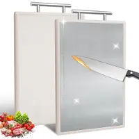 OEM Doppelblatt Küchen-Schneidbrett aus Edelstahl mit Anti-Slip und Sauggroeven