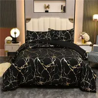 Azomor Luxus Bettwäsche Set mit goldener Marmoroptik für einen modernen Look