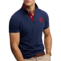 Superdry für Herren. M1110465A Polo Pique Monogram marineblau (XL), Lässig, Baumwolle, Kurzarm