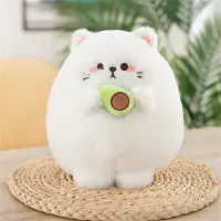 Azomor Niedliche Plüschkatze mit Avocado für Kinder und Erwachsene