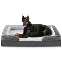 OEM Orthopädisches Hundebett für große Hunde, XXL-Gel-Hundekissen, waschbares Hundebett, entfernbarer Antislip-Hundekissen, 122 x 89 x 17 cm