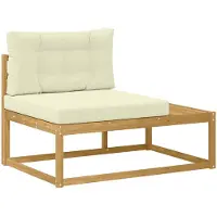 Syfax Outdoor End Sofa Polyester Whitewash und Creme 115 x 83 x 73 cm