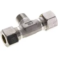 Tameson 16S & R1/2'' Edelstahl T-Stück Kompressionsverschraubung mit Außengewinde 400 bar ISO 8434-1