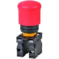 Eaton 216516 NOT-HALT-/NOT-AUS-Taste, RMQ-Titan, Pilzform, 38 mm, unbeleuchtet, Zugentriegelung, 1 Ö, 1 S, rot (RAL 3000), gelb M22-PV/K11 - 5 Stück