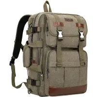 OEM Canvas-Tasche für Männer, groß, handgepäcktauglich, skaliert, vintage-Stil, Laptop-Fit, 17 Zoll, A6617-3, Armygrün.