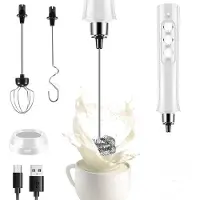 OEM Elektrischer Milchschäumer - 3 Geschwindigkeiten - USB-Ladung - 3-Gartenweiß