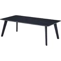 CasaDolce Couchtisch LUGNICA, schwarz, 125x65x43 cm, Marmormuster, Tischplatte aus gesintertem Stein, Metallbeine