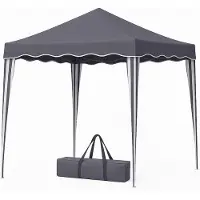 BC-Agentur Faltpavillon 3 x 3 m ( Anthrazit ) Pop-Up System, Pavillon wetterfest und UV-Beständig mit Tragetasche, höhenverstellbar und wasserfest