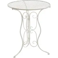Locker Kobolo Tisch Metalltisch Gartentisch Beistelltisch Deko - Metall - Rund - cream
