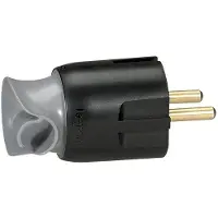 Legrand Beinrandstecker RA/PA mit Schnurorientierung Schwarz - 050173 [10 Stück]