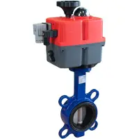 Tameson Elektrische Absperrklappe DN50 24-240V AC/DC Fail-Safe Wafer GGG40 PTFE Silikon J+J