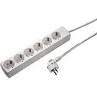 Kaiser Martin 6-fach Steckdose 45 Grad mit 3M Kabel Weiß (Europäische Steckdose) - 1086ZL3-15W/KWS