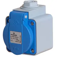 Koopman 16A Aufputz Stromsteckdose IP54 Grau Blau - PWCORA16 [2 Stück]