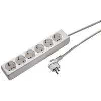 Kaiser Martin 6V 6-fach Steckdose mit 5m Kabel arktisch weiß (Europäische Steckdose) - 1060ZL5-15W/KWS