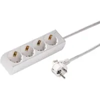 Kaiser Martin 4-Wege 45-Grad-Steckdose mit 5m Kabel Arktisch Weiß (Europäische Steckdose) - 1046ZL5-15W/KWS