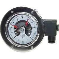 Wika Kontaktmanometer 1NC/2NO 0..6bar (87psi) Edelstahl/Messing 100mm Klasse 1 Rückanschluss