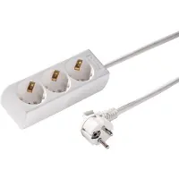 Kaiser Martin 3-Wege-Steckdose 45 Grad 3m Kabel arktisch weiß (Europäische Steckdose) - 1045ZL3-15W/KWS