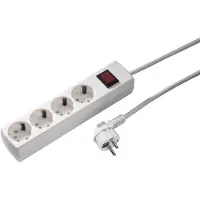 Kaiser Martin 4-Wege-Steckdose mit Schalter und 3m Kabel (Europäische Steckdose) - 1064ZL3-15W/KWS