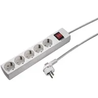 Kaiser Martin 5-polige Steckdose mit Erdungsschalter und 5 m Kabel (Europäische Steckdose) - 1085ZL5-15W/KWS