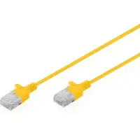 Digitus CAT 6 U-UTP Slim Patchkabel, 3 m, Gelb, 3 m, Cat6, U/UTP (UTP), RJ-45, RJ-45, Gelb