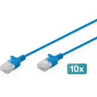 Digitus CAT 6 U-UTP Slim Patchkabel, 5 m, Blau, 10 Stück, 5 m, Cat6, U/UTP (UTP), RJ-45, RJ-45, Blau