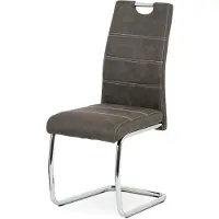 Autronic Esszimmerstühle, Schicht Anthrazitgrau Stoff Cowboy in Vintage Leder, Metall - HC -483 Grey3