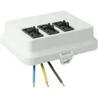 Kaiser AT6031 Steckbar Frontteil AK2, Wieland GST18,, in:3pol H07V-U, out:3x 3pol sw L1, 125x100x42 mm, lichtgrau - 10 Stück