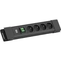Bachmann CONNECTUS 4xUTE, 1xSchalter 2,0m CEE7/3 Schwarz