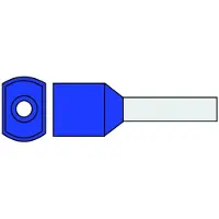 Klemko Zwillingsdraht-Ferrule 16mm² Blau DIN Isoliert - 727560 [50 Stück]