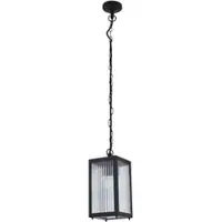 LINDBY Außenpendelleuchte Bolgar, schwarz, Metall, Glas