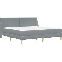 vidaXL Bettgestell mit Matratze Hellgrau 200 x 200 cm Polyester