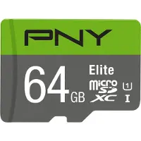 PNY Elite, 64 GB, MicroSDXC, Klasse 10, UHS-I, 100 MB/s, Class 1 (U1)