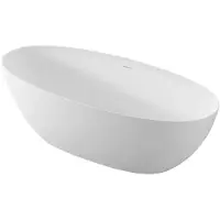 Hak NOYA Freistehende Badewanne 170x76cm, Gußstein weiß matt