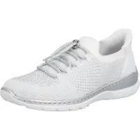 Rieker Damen Slipper Sock Sneaker mit Strass und Metallic Glanz L3261, Größe:40 EU, Farbe:Silber