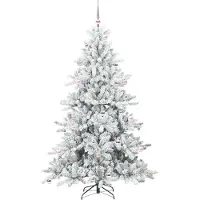 vidaXL Künstlicher klappbarer Weihnachtsbaum Weiß 210 cm PVC und Stahl